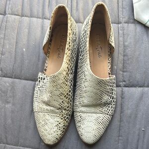 Dina true - Black and Cream Snakeskin Flats